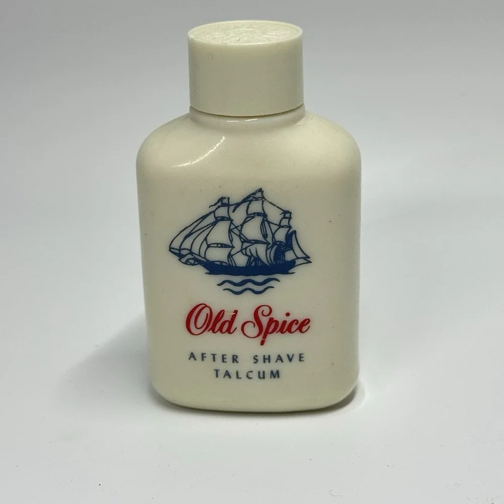 Vintage Old Spice After Shave Talcum Shulton 1⅜ oz Milk Glass 5.5 oz